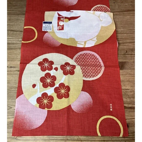 Vintage Japan Shiba Inu Lucky Dog Cloth Banner New With Tag Hamamonyo Cotton NOS - Picture 7 of 9